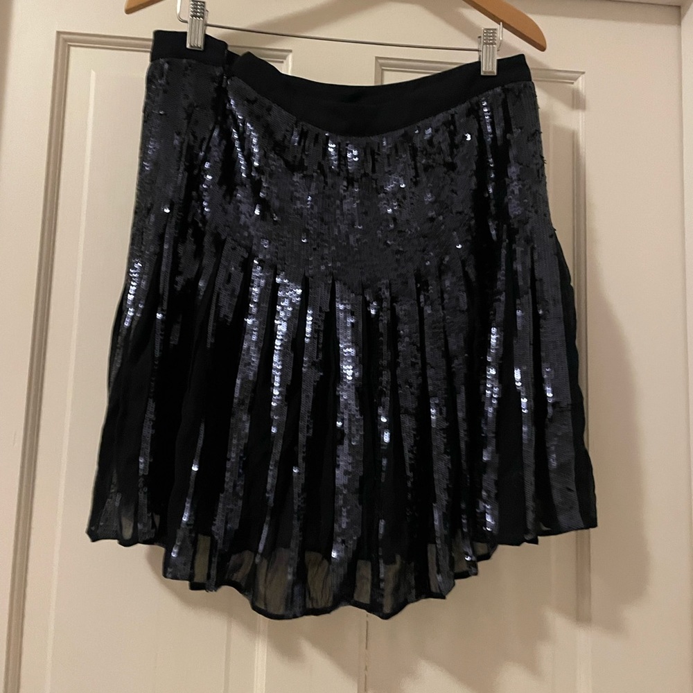 Banana Republic Navy Sequin Skirt